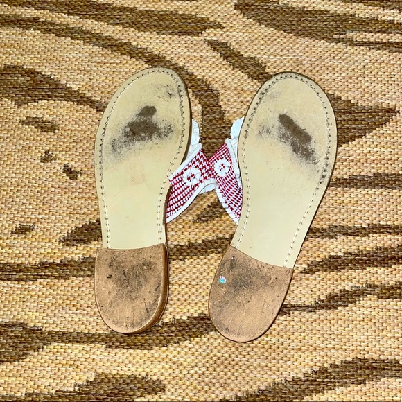 Jack Rogers flat sandals red houndstooth size 8M - Picture 2 of 2